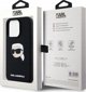 Θήκη Karl Lagerfeld KLHMP15LSKHPPLK iPhone 15 Pro 6.1" μαύρο/μαύρο σκληρή θήκη Σιλικόνη Karl Head Print MagSafe