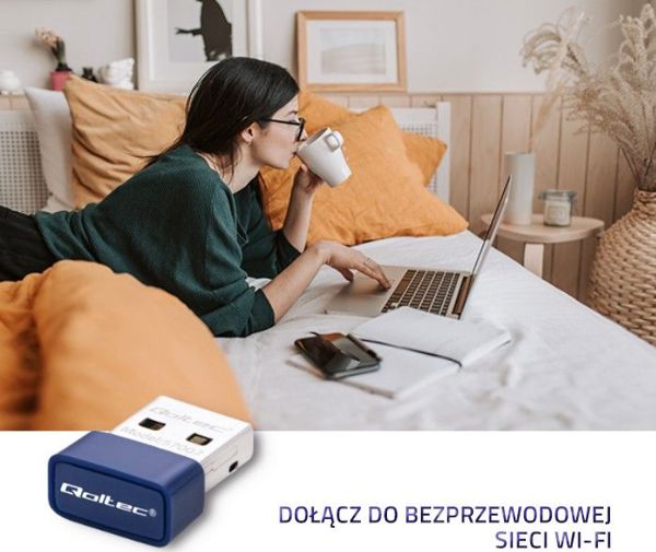 Qoltec Κάρτα Δικτύου 57007 USB Wi-Fi Adapter για Laptop και PC