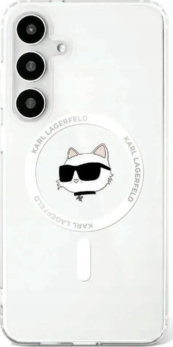 KARL LAGERFELD θήκη για SAMSUNG S25 KLHMS25SHLSCHH (Μαγνητικό IML Metal Choupette Head) λευκό