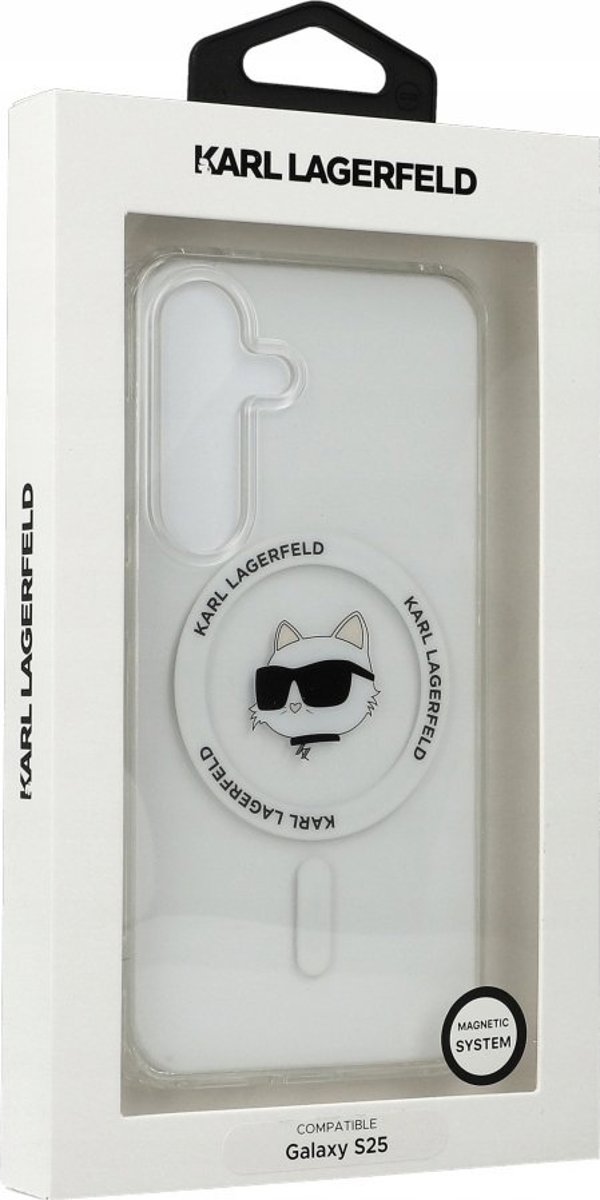 KARL LAGERFELD θήκη για SAMSUNG S25 KLHMS25SHLSCHH (Μαγνητικό IML Metal Choupette Head) λευκό