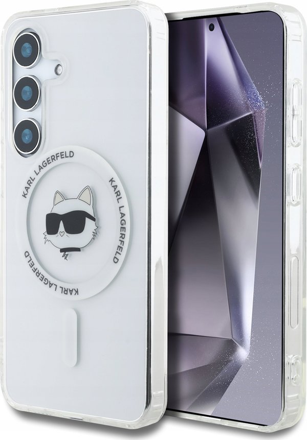 KARL LAGERFELD θήκη για SAMSUNG S25 KLHMS25SHLSCHH (Μαγνητικό IML Metal Choupette Head) λευκό