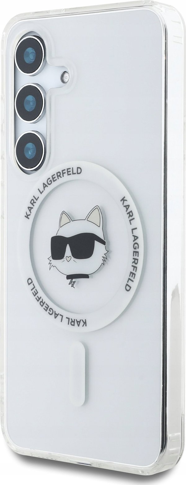 KARL LAGERFELD θήκη για SAMSUNG S25 KLHMS25SHLSCHH (Μαγνητικό IML Metal Choupette Head) λευκό