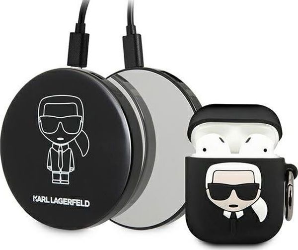 Karl Lagerfeld Ikonik Θήκη Φόρτισης & Power Bank για Apple AirPods - Μαύρο