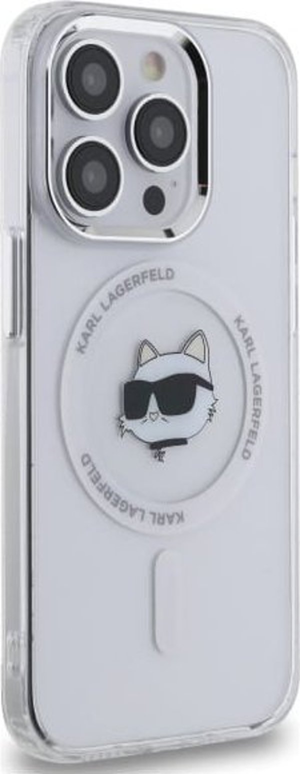 Σκληρή θήκη Καρλ Λάγκερφελντ KLHMP13LHLSCHH iPhone 13 Pro 6.1" βαλιλευκό IML Μεταλ Τσουπετ Χεντ ΜαγΣαφε