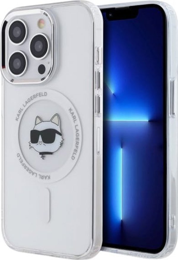 Σκληρή θήκη Καρλ Λάγκερφελντ KLHMP13LHLSCHH iPhone 13 Pro 6.1" βαλιλευκό IML Μεταλ Τσουπετ Χεντ ΜαγΣαφε