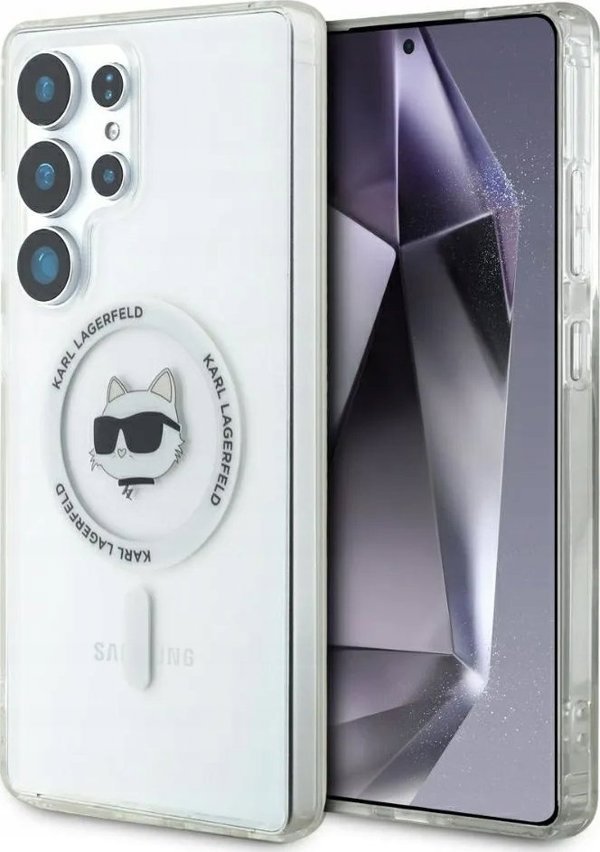 KARL LAGERFELD θήκη για SAMSUNG S25 Ultra KLHMS25LHLSCHH (Μαγνητικό IML Metal Choupette Head) λευκό