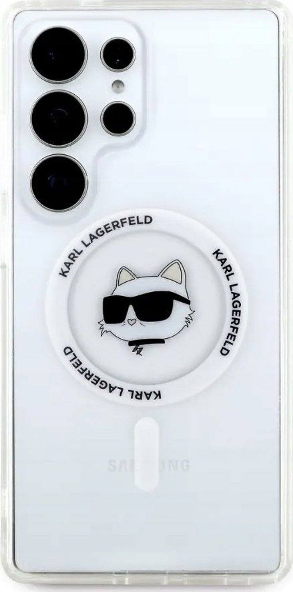 KARL LAGERFELD θήκη για SAMSUNG S25 Ultra KLHMS25LHLSCHH (Μαγνητικό IML Metal Choupette Head) λευκό