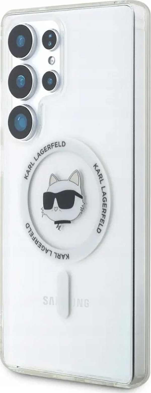 KARL LAGERFELD θήκη για SAMSUNG S25 Ultra KLHMS25LHLSCHH (Μαγνητικό IML Metal Choupette Head) λευκό