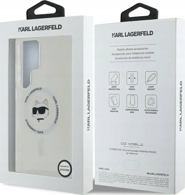 KARL LAGERFELD θήκη για SAMSUNG S25 Ultra KLHMS25LHLSCHH (Μαγνητικό IML Metal Choupette Head) λευκό