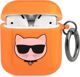 Karl Lagerfeld Choupette Head Glitter Θήκη για AirPods 1/2, TPU, Πορτοκαλί