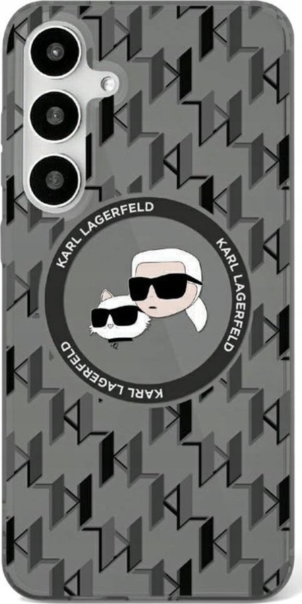 KARL LAGERFELD θήκη για SAMSUNG S25 KLHMS25SHMCKMHK (Μαγνητικό IML Μεταλλικό Μονόγραμμα KC Heads) μαύρο
