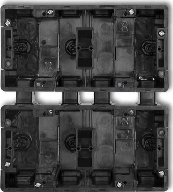 Karlik Deco Χωνευτό Κουτί Διακλάδωσης 4 Θέσεων (2x2), Μαύρο DPM-2x2