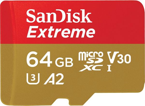 SanDisk Extreme MicroSDXC 64GB Κάρτα Μνήμης Class 10 UHS-I/U3 A2 V30 (SDSQXA2-064G-GN6AA)