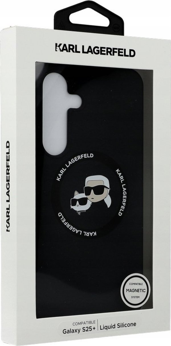 KARL LAGERFELD θήκη για SAMSUNG S25 Plus KLHMS25MSKCHTCK (Μαγνητική Σιλικόνη Διπλής Κεφαλής) μαύρο