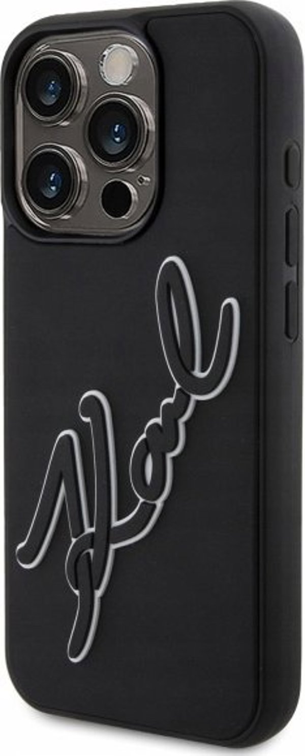 Θήκη Karl Lagerfeld KLHCP15L3DRKSDLK iPhone 15 Pro 6.1" μαύρη σκληρή 3D Rubber Signature