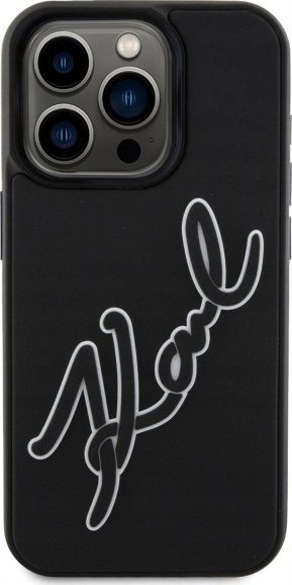Θήκη Karl Lagerfeld KLHCP15L3DRKSDLK iPhone 15 Pro 6.1" μαύρη σκληρή 3D Rubber Signature