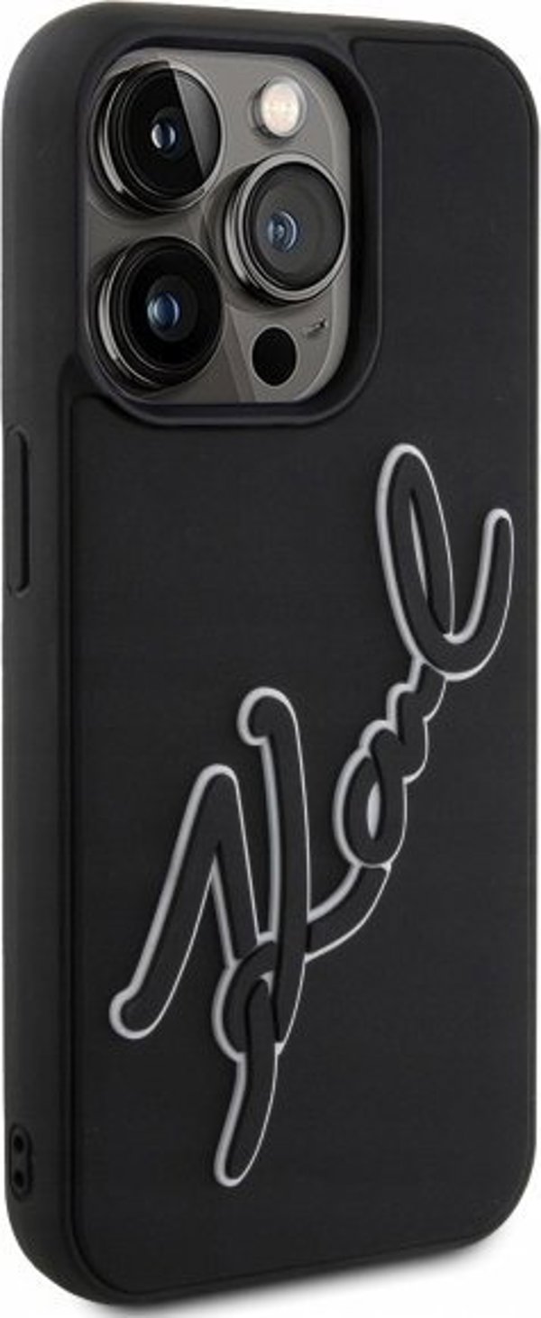 Θήκη Karl Lagerfeld KLHCP15L3DRKSDLK iPhone 15 Pro 6.1" μαύρη σκληρή 3D Rubber Signature