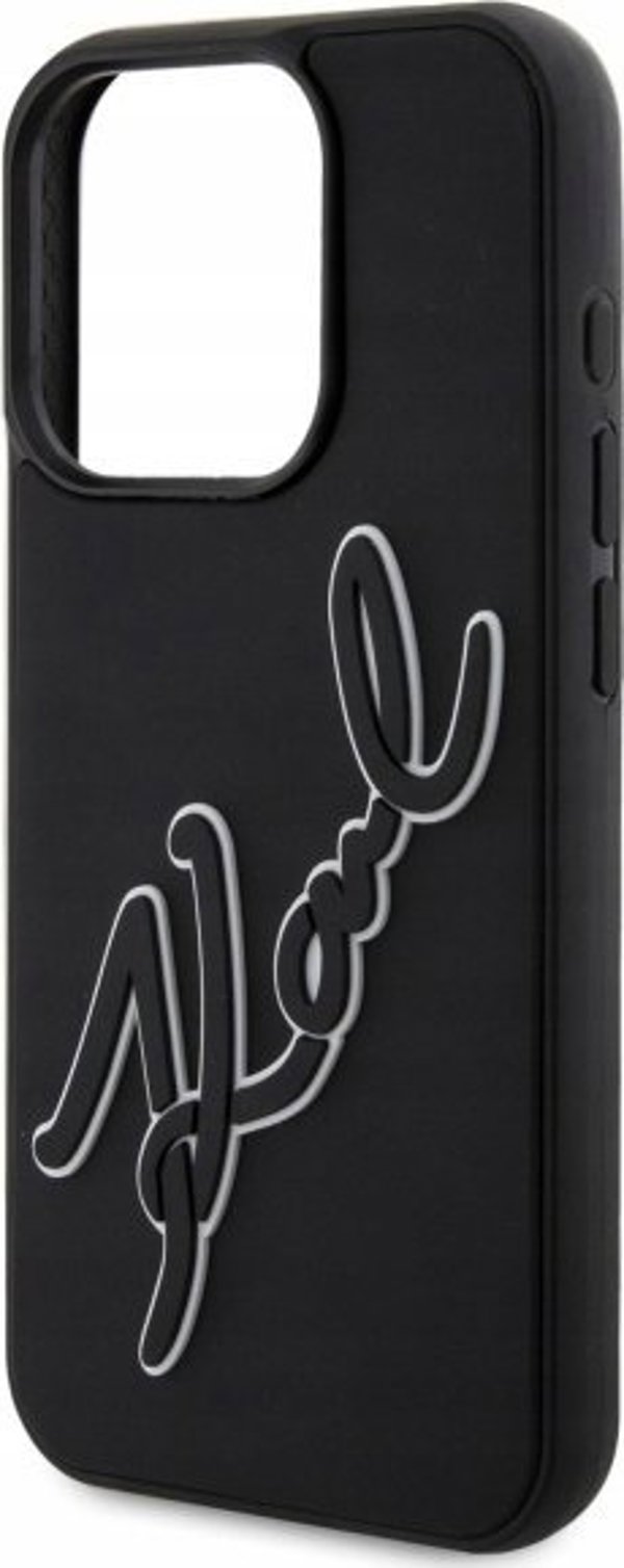 Θήκη Karl Lagerfeld KLHCP15L3DRKSDLK iPhone 15 Pro 6.1" μαύρη σκληρή 3D Rubber Signature