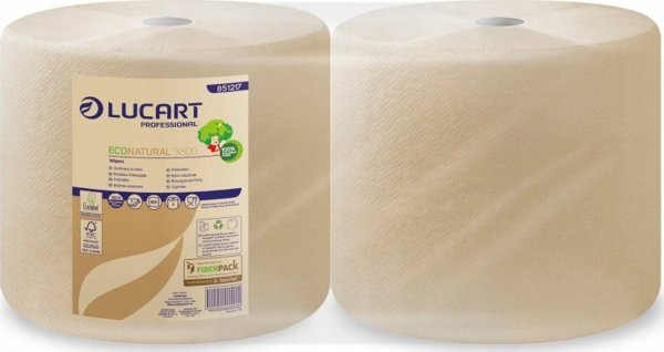 Karen Lucart EcoNatural 3.800 - Ρολό καθαρισμού, 3 στρώσεις, 200 μ, κυτταρίνη Fiberpack - 2 ρολά