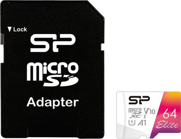 Κάρτα Μνήμης Silicon Power Elite MicroSDXC 64GB Class 10 UHS-I V10 A1 Full HD - SP064GBSTXBV1V20SP
