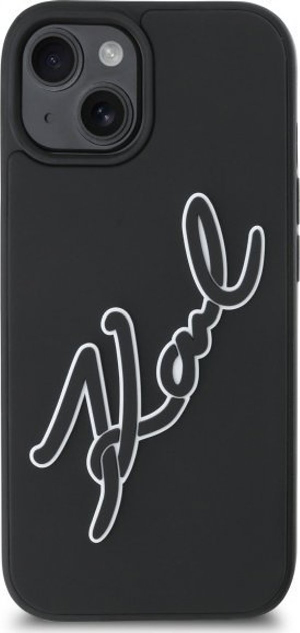 Θήκη Karl Lagerfeld KLHCP15S3DRKSDLK iPhone 15 6.1" μαύρο/μαύρο σκληρή θήκη 3D Rubber Signature