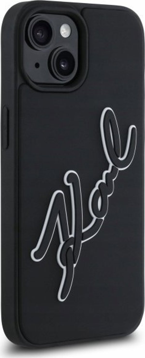 Θήκη Karl Lagerfeld KLHCP15S3DRKSDLK iPhone 15 6.1" μαύρο/μαύρο σκληρή θήκη 3D Rubber Signature