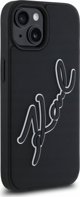 Θήκη Karl Lagerfeld KLHCP15S3DRKSDLK iPhone 15 6.1" μαύρο/μαύρο σκληρή θήκη 3D Rubber Signature