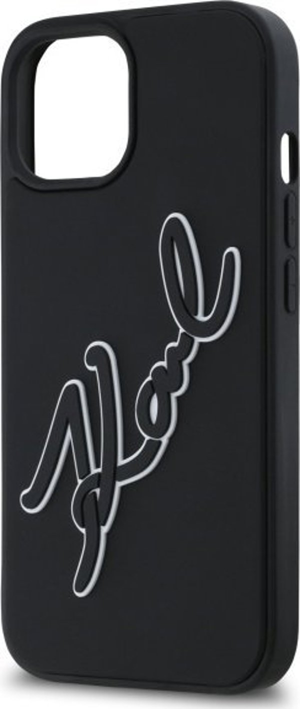 Θήκη Karl Lagerfeld KLHCP15S3DRKSDLK iPhone 15 6.1" μαύρο/μαύρο σκληρή θήκη 3D Rubber Signature