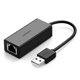 Ugreen CR110 Προσαρμογέας Ethernet USB 2.0 σε RJ45, Ταχύτητα 10/100 Mbps, Μαύρο