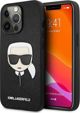 Σκληρή θήκη Karl Lagerfeld KLHCP13LSAKHBK Apple iPhone 13 Pro μαύρη Saffiano Ikonik Karl`s Head