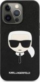 Σκληρή θήκη Karl Lagerfeld KLHCP13LSAKHBK Apple iPhone 13 Pro μαύρη Saffiano Ikonik Karl`s Head