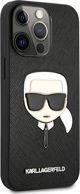 Σκληρή θήκη Karl Lagerfeld KLHCP13LSAKHBK Apple iPhone 13 Pro μαύρη Saffiano Ikonik Karl`s Head