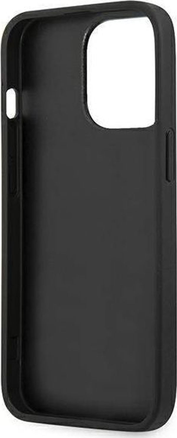 Σκληρή θήκη Karl Lagerfeld KLHCP13LSAKHBK Apple iPhone 13 Pro μαύρη Saffiano Ikonik Karl`s Head