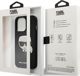 Σκληρή θήκη Karl Lagerfeld KLHCP13LSAKHBK Apple iPhone 13 Pro μαύρη Saffiano Ikonik Karl`s Head