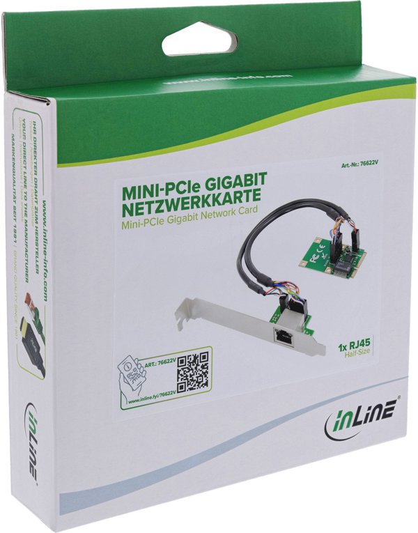 Level One Games Κάρτα Δικτύου Mini-PCIe Gigabit InLine®, 1x RJ45, Half-Size με RJ45 Module