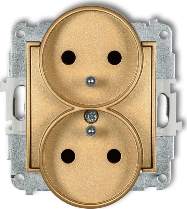 Karlik MINI Διπλή Υποδοχή z/u με Διαχωριστές Χρυσή 29MGPR-2zp