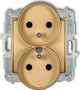 Karlik MINI Διπλή Υποδοχή z/u με Διαχωριστές Χρυσή 29MGPR-2zp