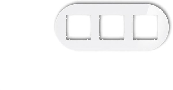 Karlik ICON Τριπλή Στρογγυλή Κορνίζα με Εφέ Γυαλιού, 0-0-IRSO-3, Λευκό Πλαίσιο και Βάση