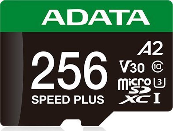 ADATA MicroSDXC Speed Plus 256GB Class 10 UHS-I U3 A2 V30, Ταχύτητα 160MB/s (UD256GUI3V30A2SP-RA1)