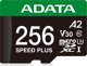 ADATA MicroSDXC Speed Plus 256GB Class 10 UHS-I U3 A2 V30, Ταχύτητα 160MB/s (UD256GUI3V30A2SP-RA1)