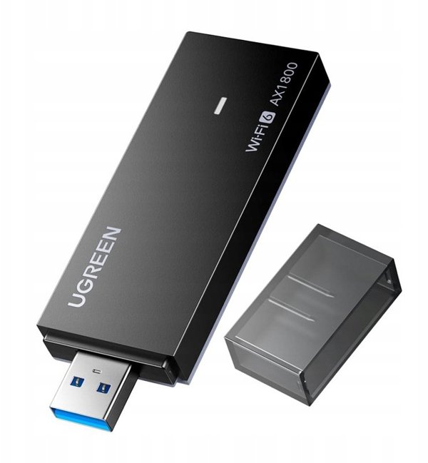 Karta sieciowa USB UGREEN CM499 Wi-Fi 6 1800 Mb/s 2.4 + 5 GHz (czarna)