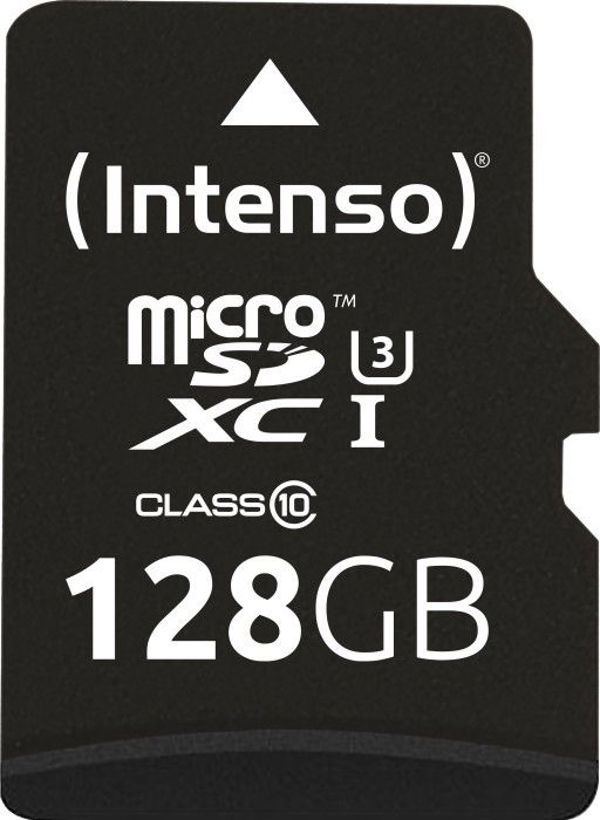 Κάρτα Μνήμης Intenso Professional MicroSDXC 128GB, Class 10 UHS-I/U1, Ταχύτητα Ανάγνωσης 90 MB/s
