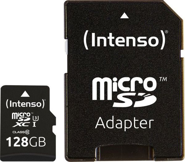 Κάρτα Μνήμης Intenso Professional MicroSDXC 128GB, Class 10 UHS-I/U1, Ταχύτητα Ανάγνωσης 90 MB/s