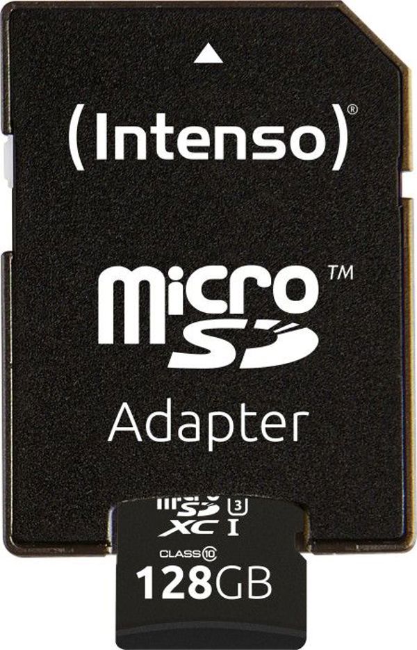 Κάρτα Μνήμης Intenso Professional MicroSDXC 128GB, Class 10 UHS-I/U1, Ταχύτητα Ανάγνωσης 90 MB/s