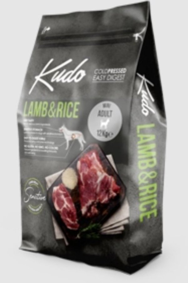 Kudo ξηρά τροφή για σκύλους Cold Pressed αρνί & ρύζι Medium Maxi Adult 12 kg
