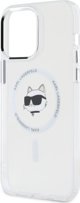 Σκληρή θήκη Karl Lagerfeld Karl Lagerfeld KLHMP14XHLSCHH iPhone 14 Pro Max 6.7" λευκό/λευκό IML Metal Choupette Head MagSafe