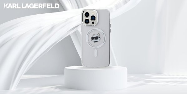 Σκληρή θήκη Karl Lagerfeld Karl Lagerfeld KLHMP14XHLSCHH iPhone 14 Pro Max 6.7" λευκό/λευκό IML Metal Choupette Head MagSafe