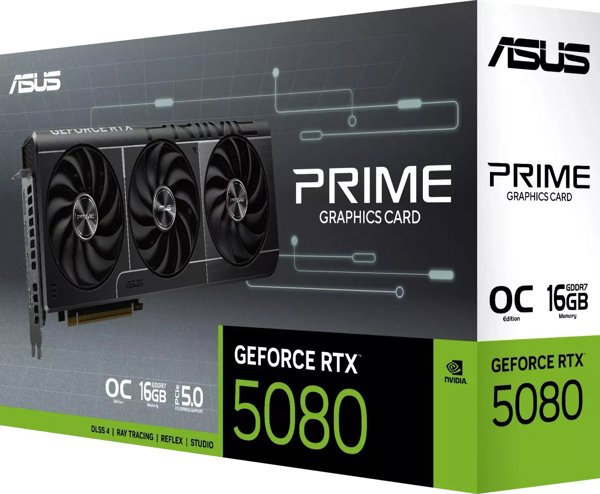 Asus NVIDIA GeForce RTX 5080 16GB GDDR7 Κάρτα Γραφικών Prime EVO - RT5080-O16G-EVO