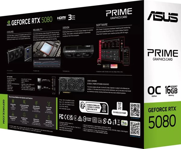 Asus NVIDIA GeForce RTX 5080 16GB GDDR7 Κάρτα Γραφικών Prime EVO - RT5080-O16G-EVO