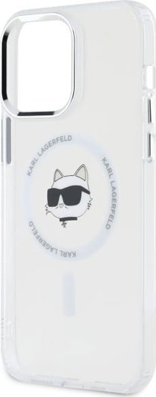 Σκληρή θήκη Karl Lagerfeld KLHMP13XHLSCHH iPhone 13 Pro Max 6.7" βιάλυ/λευκό IML Metal Choupette Head MagSafe